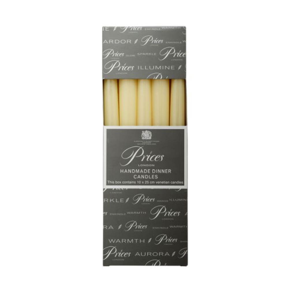 Price's Venetian Ivory Wrapped Dinner Candles 25cm (Pack of 10) £14.39